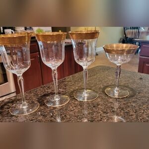 4 PCS. Assorted TIFFIN FRANCISCAN 24KT Glasses